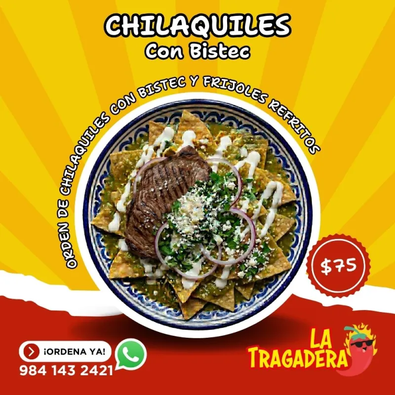 Chilaquiles con Bistec